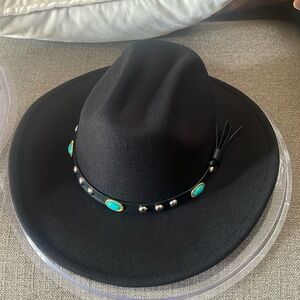 Western Cowboy Hat for Women, Wide Brim Felt Cowboy Medium